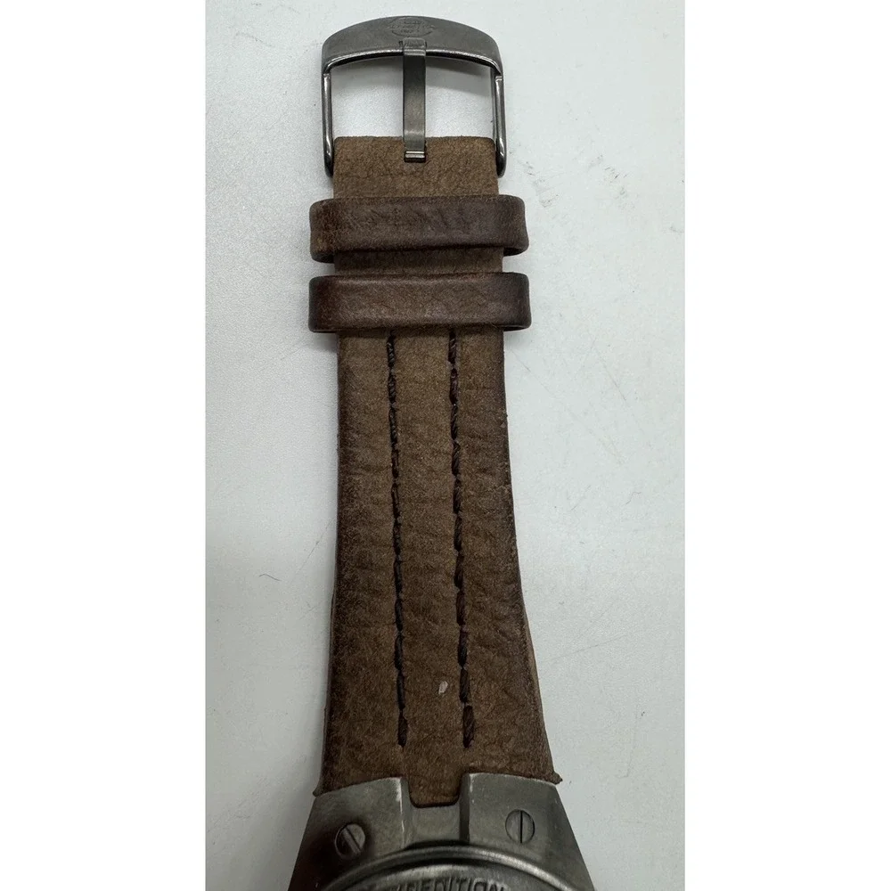 Timex Expedition Indiglo Mens Watch Brown Leather Strap Gunmetal Case WR 100M